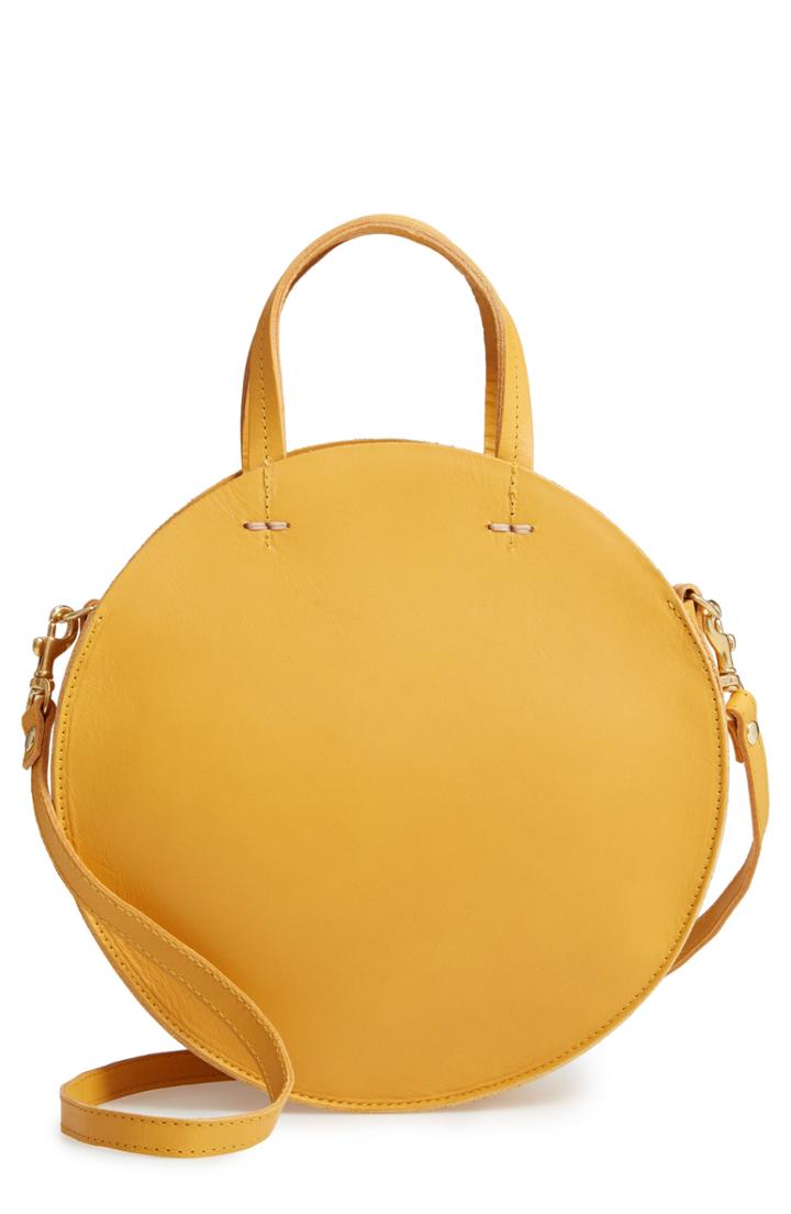 Clare V. Petit Alistair Leather Circular Crossbody Bag -