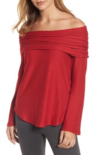 Women's Gibson Off The Shoulder Convertible Top - Red