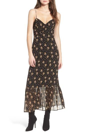 Women's Wayf Tie Front Midi Dress - Black