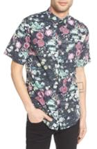 Men's Ezekiel Floral Print Woven Shirt - Black