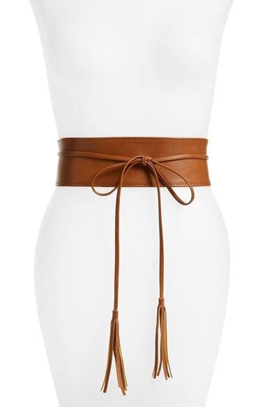 Women's Bp. Tassel Faux Leather Wrap Belt