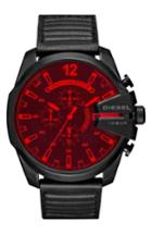 Men's Diesel Crystal Mega Chief Chronograph Leather Strap Watch, 51mm X 59mm