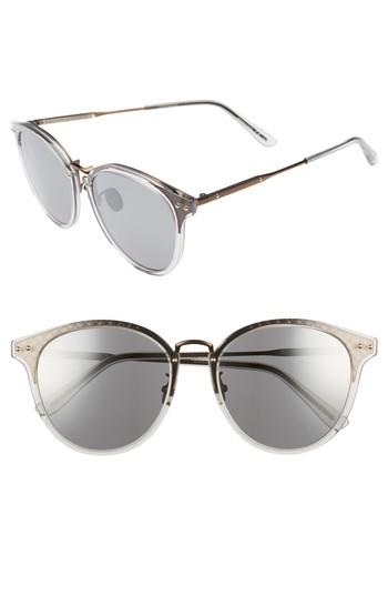 Women's Bottega Veneta 56mm Round Sunglasses - Black