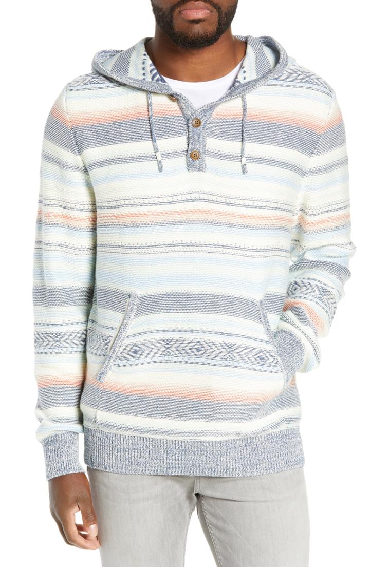 Men's Faherty Baja Stripe Sweater - Blue