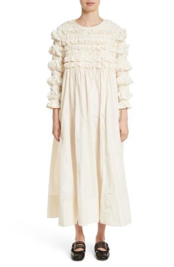 Women's Molly Goddard Lizzie Ruffled Taffeta Dress Us / 10 Uk - Ivory