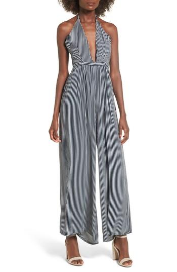 Women's Faithfull The Brand Riley Stripe Halter Jumpsuit
