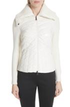 Women's Moncler Quilted Front Cardigan - White
