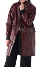 Women's Sosken Greta Faux Patent Leather Raincoat - Burgundy