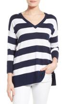 Women's Tommy Bahama 'pickford' Stripe V-neck Pullover - Blue