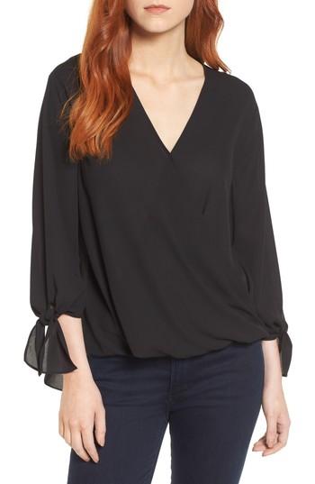 Women's Everleigh Surplice Neck Top - Black