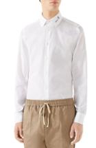 Men's Gucci Logo Collar Shirt - White