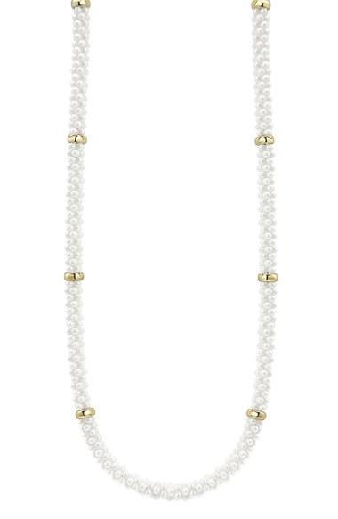 Women's Lagos 'white Caviar' 5mm Beaded Station Necklace