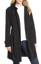 Women's London Fog Snap Front Raincoat - Black