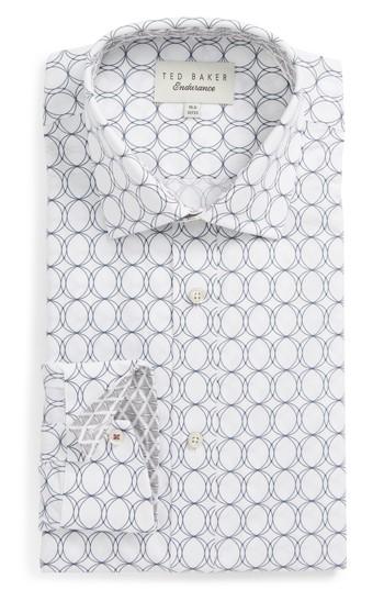 Men's Ted Baker London Endurance Trim Fit Dress Shirt .5 32/33 - Grey