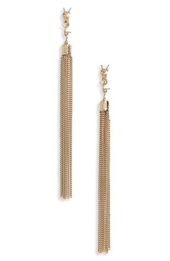 Women's Saint Laurent Lou Lou Linear Drop Earrings
