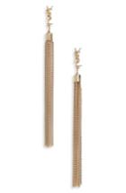 Women's Saint Laurent Lou Lou Linear Drop Earrings