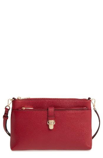 Michael Michael Kors Large Mercer Leather Crossbody Bag - Red