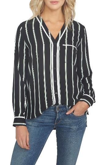Women's 1.state Stripe High/low Blouse, Size - Black