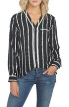 Women's 1.state Stripe High/low Blouse, Size - Black