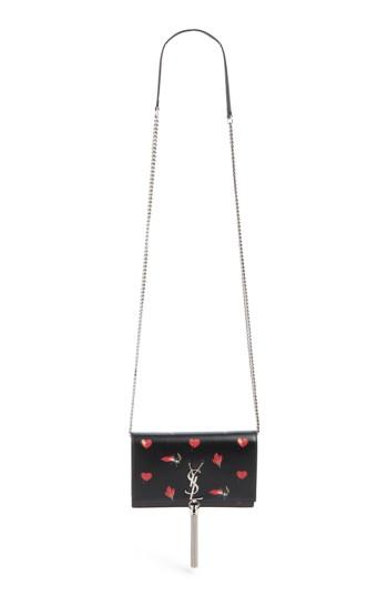 Women's Saint Laurent Mini Kate Leather Wallet On A Chain -