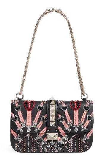Valentino Medium Love Blade Embroidered Leather Shoulder Bag -