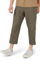 Men's Topman Crop Wide Leg Trousers X 34 - Green