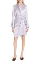 Women's Nanushka Siwa Satin Wrap Dress - Purple