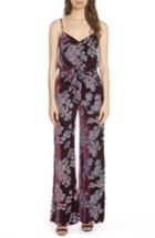 Women's Saloni Loretta Floral & Stripe Print Jumpsuit - Purple