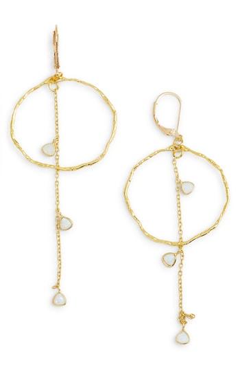 Women's Mad Jewels Synthetic Opal Hoop Drop Earrings