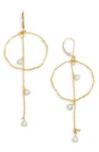 Women's Mad Jewels Synthetic Opal Hoop Drop Earrings