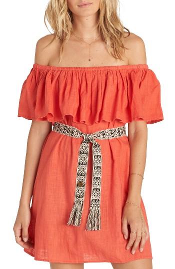 Women's Billabong Mi Bonita Off The Shoulder Ruffle Dress