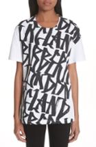 Women's Burberry Cimarron Graffiti Print & Vintage Check Tee, Size - White