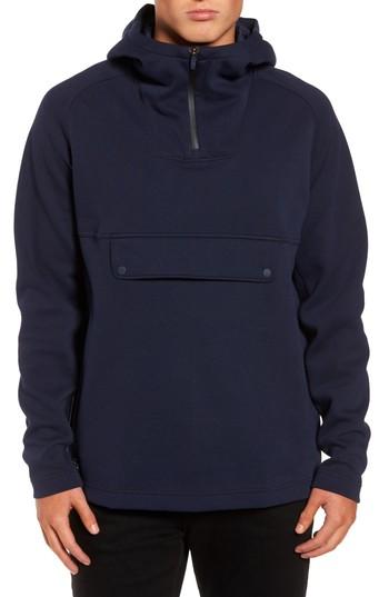 Men's Lacoste Double Face Pullover Hoodie (m) - Blue