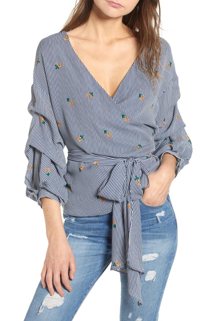 Women's Bishop + Young Majorca Stripe Wrap Top