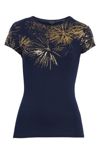 Women's Ted Baker London Amranth Stardust Fitted Tee - Blue