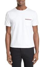 Men's Thom Browne Stripe Trim Pocket T-shirt - White