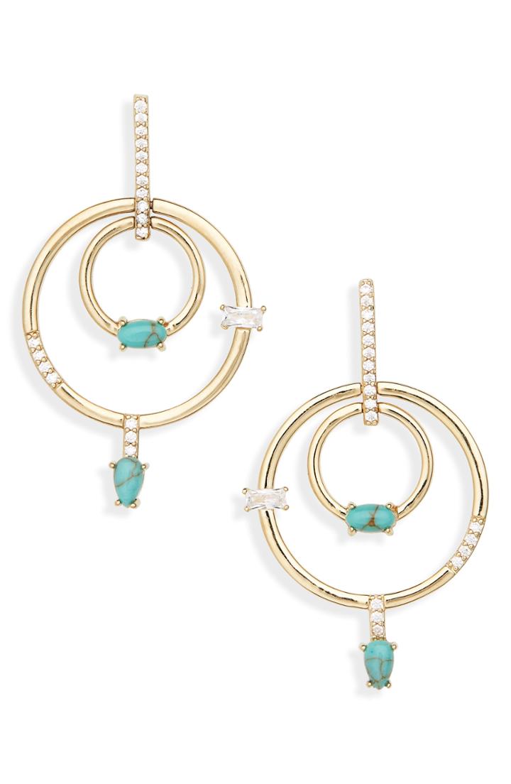Women's Nordstrom Stone & Crystal Orbital Drop Earrings