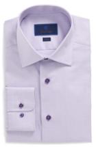 Men's David Donahue Trim Fit Solid Dress Shirt .5 - 32/33 - Purple