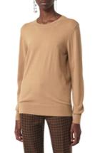 Women's Burberry Bempton Tartan Elbow Patch Merino Wool Sweater - Brown