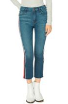 Women's Sanctuary Modern High Rise Varsity Stripe Raw Edge Jeans - Blue