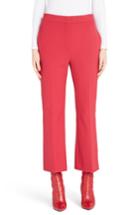 Women's Fendi Stretch Drill Crop Flare Pants Us / 42 It - Red