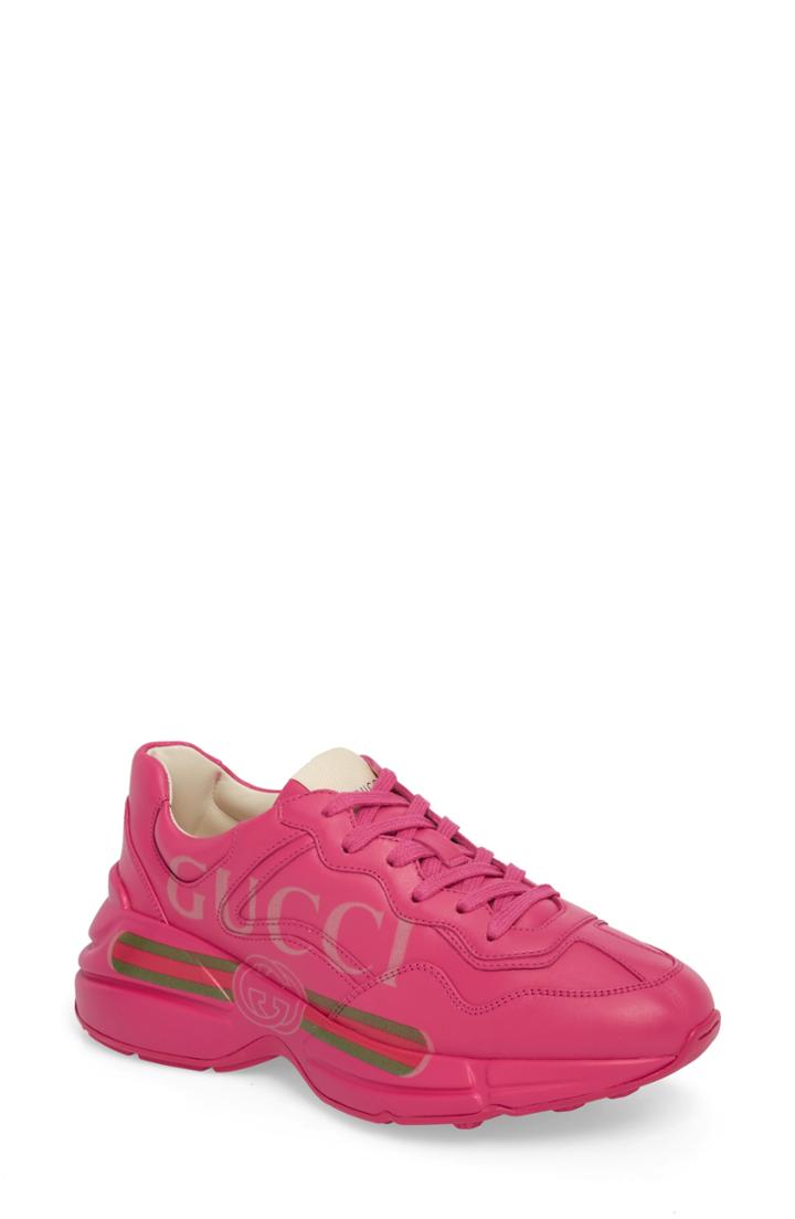 Women's Gucci Rhyton Logo Sneaker Us / 39eu - Pink