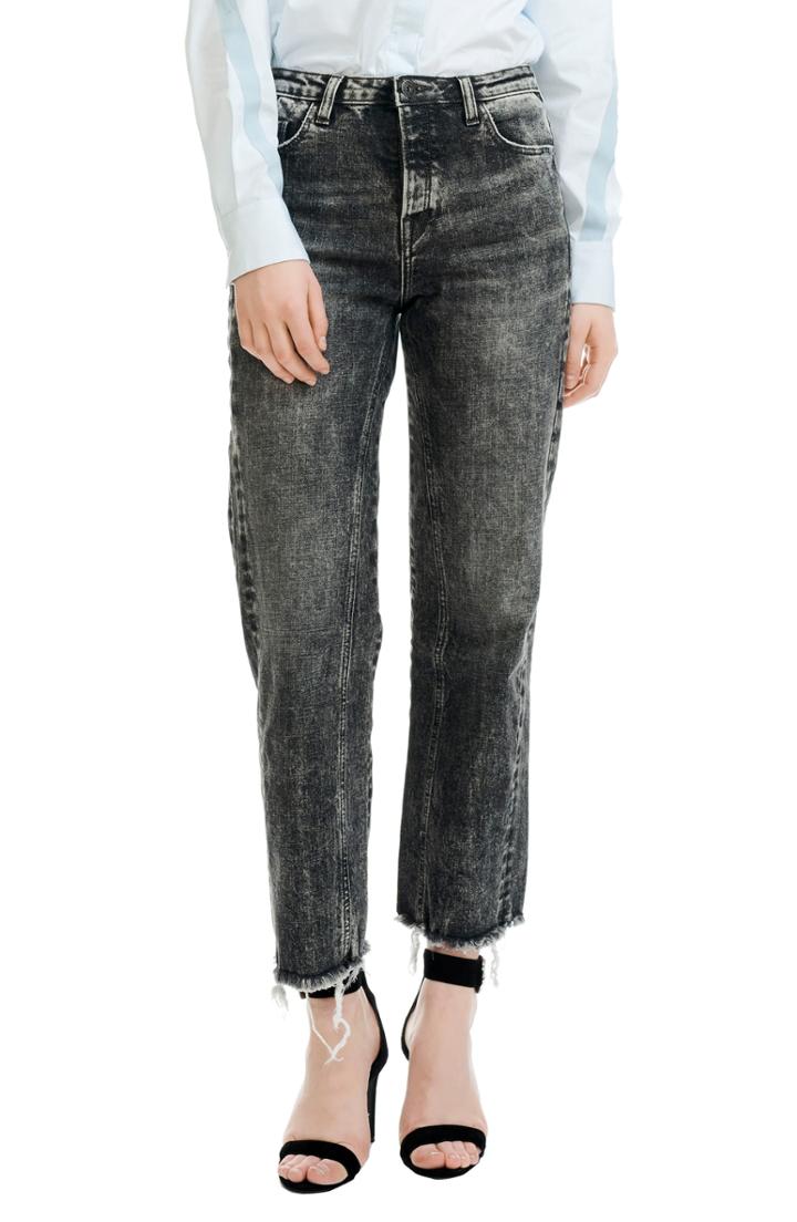 Women's Maje Paola Distressed Raw Hem Jeans Us / 38 Fr - Grey
