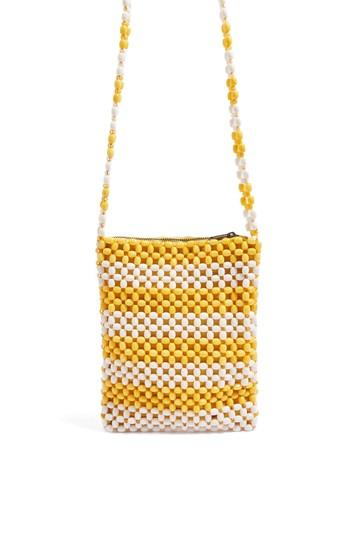 Topshop Beaded Crossbody Bag - Yellow