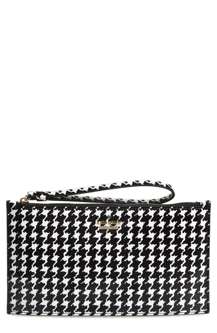 Women's Kate Spade New York Cameron Street - Ariah Houndstooth Print Wristlet - Black
