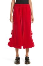 Women's Comme Des Garcons Ruffled Velveteen Pants