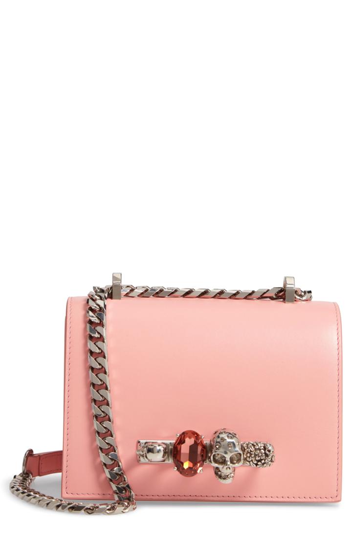 Alexander Mcqueen Leather Crossbody Knuckle Bag - Pink