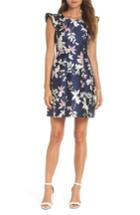 Women's 1901 Flutter Sleeve Jacquard Dress - Blue