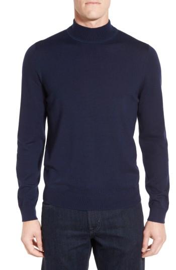Men's Nordstrom Mock Neck Merino Wool Sweater - Blue
