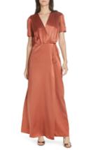 Women's Saloni Lea Silk Wrap Dress - Red